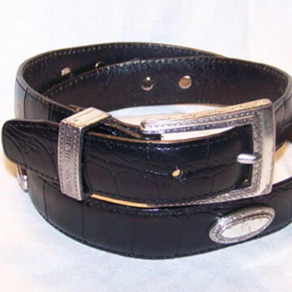 Brighton Classics Black Croc Embossed With Silver
